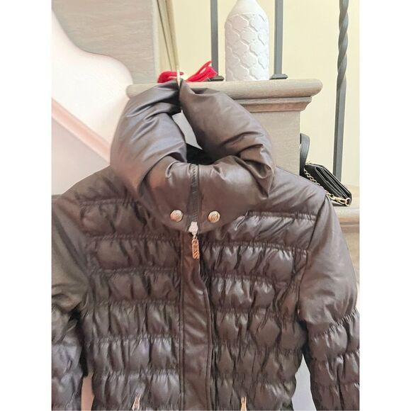 Guess Black Quilted High Neck Puffer Jacket sz S EUC - Picture 6 of 6